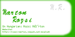 marton rozsi business card